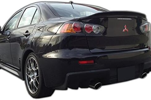 Black ABS Black Rear Trunk Duck Lid Spoiler Wing Compatible with 2008-2017 Mitsubishi Lancer EVO 10, 2009 2010 2011 2012 2013 2014 2015 2016 in Saudi Arabia