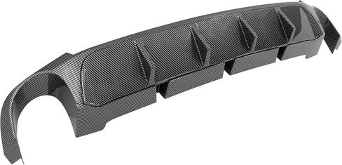 Ikon Motorsports ، Diffuser Pusfuser Pumper Lip متوافق مع 2013-2014 Ford Mustang V6 & GT ، V6 GT Carbon Carbon Print Pp Ppper Lip Spoiler Diffuser W/ V1 Style Shark Fins in Saudi Arabia
