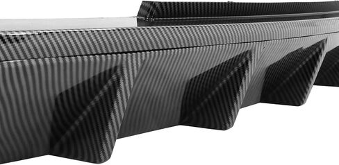 Ikon Motorsports ، Diffuser Pusfuser Pumper Lip متوافق مع 2013-2014 Ford Mustang V6 & GT ، V6 GT Carbon Carbon Print Pp Ppper Lip Spoiler Diffuser W/ V1 Style Shark Fins in Saudi Arabia