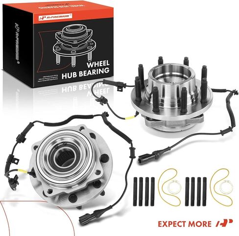 A-Premium 2 x Front Wheel Bearing and Hub Assembly with ABS & 8-Lug Compatible with Ford (with 4WD & SRW) - F-250 Super Duty 2005-2010, F-350 Super Duty 2005-2010 in Saudi Arabia