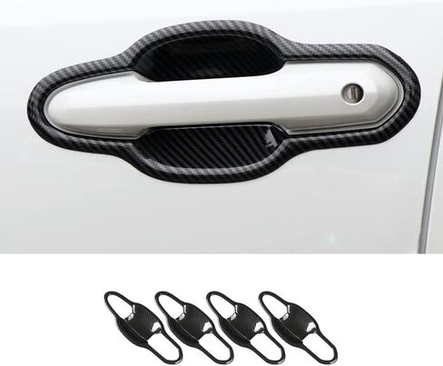 ERIDANUS Auto Accessories Fit for RAV4 2024 2023 2022 2021 2020 2019 Exterior Molding Door Handle Cover Bowl Trim (Black Carbon Fiber Style) ABS 8 PCS in Saudi Arabia