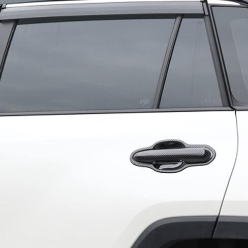 ERIDANUS Auto Accessories Fit for RAV4 2024 2023 2022 2021 2020 2019 Exterior Molding Door Handle Cover Bowl Trim (Black Carbon Fiber Style) ABS 8 PCS in Saudi Arabia