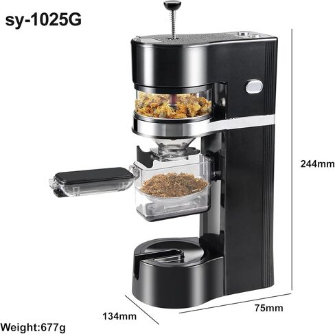 Electric Herb Grinder USB Rechargeable Spice Grinder Automatic Rolling Machine with Funnel Storage Jar (Black) in Kuwait