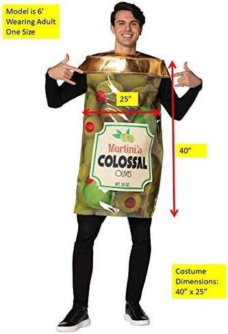 Rasta Imposta Olive Jar Colossal Condiment Halloween Costume, Adult One Size in Saudi Arabia