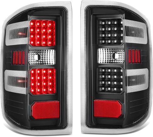 DNA MOTORING TL-CSIL15-LED-CH-CL Tail Light Assembly [Compatible with 14-19 Silverado 1500 2500HD 3500HD] in Saudi Arabia