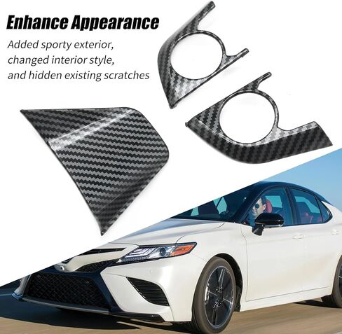 UOIENRT Steering Wheel Frame Strip Button Panel Cover Trim, Carbon Fiber Color Steering Wheel Button Cover Sticker Interior Decoration Trim, Replacement for Toyota Avalon Camry 2018-2024 in Saudi Arabia