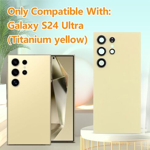 استبدال زجاج الغطاء الخلفي لـ Samsung Galaxy S24 Ultra 5G 2024 استبدال الزجاج الخلفي الخلفي مع مجموعات أدوات الإصلاح (اللون: أسود) in Kuwait