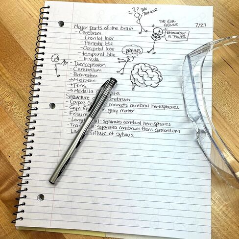 College Ruled Wirebound Spiral Notebook, 3 Pack, Includes Doodle Prompts to Keep Focus, Spark Creativity/Imagination, Relieve Stress, 11" x 8.5", 60 Sheets/120 Pages in Saudi Arabia