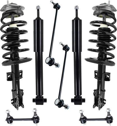 Detroit Axle - 8pc Struts Kit For Volvo 2003-2014 XC90 ، 2 Struts مع SPRINGS 2 ustorbers الصدمات الخلفية 4 قضبان الترجيع الأمامي الخلفي in Saudi Arabia