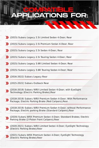 R1 Concepts Rear Brake Kit For 2015-2022 Subaru Legacy, Outback, 2016-2021 Subaru WRX| Blank Brake Rotors| Ceramic Brake Pads and Rotors Kit in Saudi Arabia