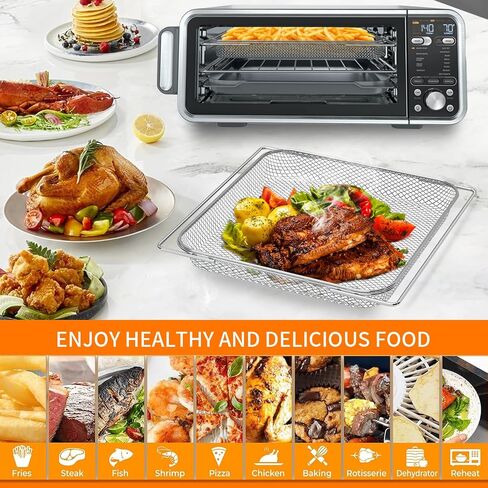 GCQ Air Fryer Replacement Parts for Ninja Foodi 13 in 1 SP351 SP301 Air Fry Countertop Toaster Oven, 13.5''×12.3'' Stainless Steel Air Fryer Wire Rack Accessories Roasting Steamer Grill Racks Tray in Kuwait