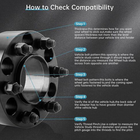 TRIBLE SIX 2Pcs 5x5.5 to 5x5.5 Black Wheel Adapters Spacers 2" 51 MM Hub Centric 9/16-18 Studs 77.8mm Hub Bore Wheel Replacement for 2002-2010 Dodge Ram 1500 2004-2009 Durango Dakota 2011 Ram 1500 in Saudi Arabia
