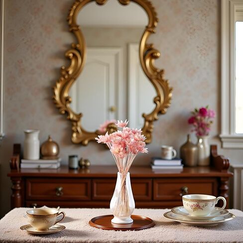 Pink Mini Flower Vase, 1/12 Scale Miniature Dollhouse Accessories Decor, Doll House Mini Flower Bowl Elegant Decoration for Mini Scene, Décor, Decorations in Kuwait