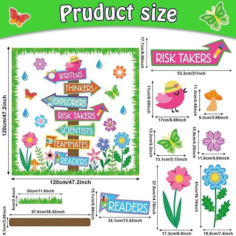 Spring Bulletin Board Spring Floral Careers Signpost Flower Paper Cutouts When You Enter Our Classroom You Are Bulletin Boards for Library Reading Center School Wall Decorations for Teacher Student in Saudi Arabia