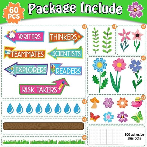 Spring Bulletin Board Spring Floral Careers Signpost Flower Paper Cutouts When You Enter Our Classroom You Are Bulletin Boards for Library Reading Center School Wall Decorations for Teacher Student in Saudi Arabia