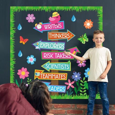 Spring Bulletin Board Spring Floral Careers Signpost Flower Paper Cutouts When You Enter Our Classroom You Are Bulletin Boards for Library Reading Center School Wall Decorations for Teacher Student in Saudi Arabia