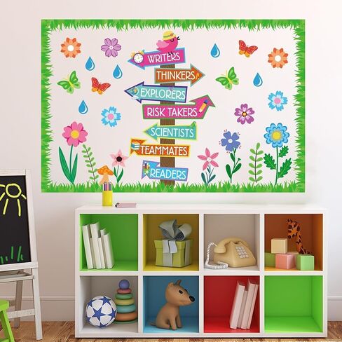 Spring Bulletin Board Spring Floral Careers Signpost Flower Paper Cutouts When You Enter Our Classroom You Are Bulletin Boards for Library Reading Center School Wall Decorations for Teacher Student in Saudi Arabia