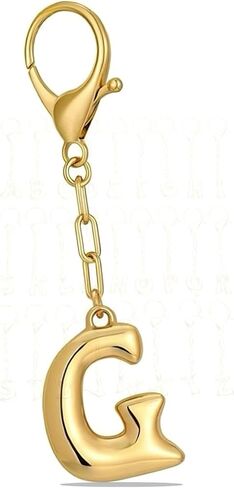 Initial Bag Charms Keychain A-Z, Mini Cute Bag Charms, Durable Metal Keychain, Gift for Women in Saudi Arabia