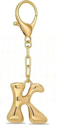 Initial Bag Charms Keychain A-Z, Mini Cute Bag Charms, Durable Metal Keychain, Gift for Women in Saudi Arabia