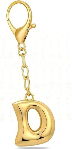 Initial Bag Charms Keychain A-Z, Mini Cute Bag Charms, Durable Metal Keychain, Gift for Women in Saudi Arabia