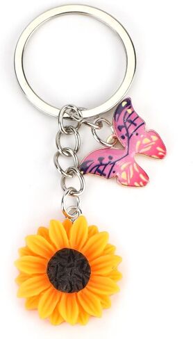 Butterfly Bee Sunflower Keychain for Women, Sunflower Bag Charms Gifts for Mom,Daughter,Friends,Teacher in Saudi Arabia