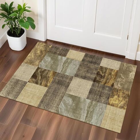 5×7 Washable Modern Area Rugs,Checkered Abstract Neutral Non-Slip High Traffic Large Carpet for Office, Living Room,Bedroom,Dining Room and Farmhouse,Spring Green in Saudi Arabia
