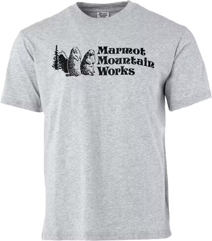Marmot MMW MMW قصيرة الأكمام-رسم مطبوع على الشاشة على مزيج ناعم ، قابل للتنفس وصديق للبيئة/مزيج بولي in Kuwait