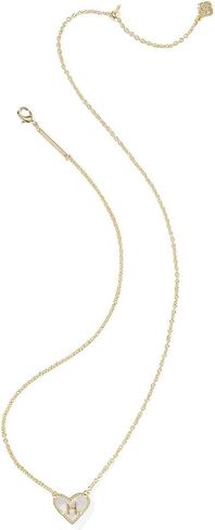 Kendra Scott Womens Heart رسالة ح قلادة قصيرة قلادة الذهب العاج أم لؤلؤة مقاس واحد مقاس واحد in Saudi Arabia