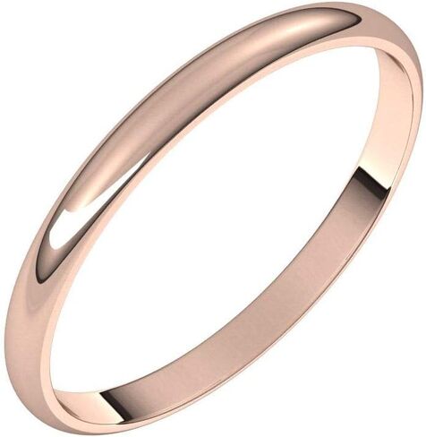 Jewels By Lux Custom Engravable 10K 14K or 18K Rose White or Yellow Gold 925 Sterling Silver or Platinum Half Round Half Round Ultra Light Comfort Fit Classic Wedding Ring Band For His and Hers in Saudi Arabia