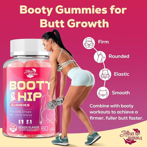 غنيمة غنيمة للنساء - BBL Gummies - مزيج عشبي مع Aguaje ، Fenugreek ، Kwao Krua ، اليام البري ، Thistle المبارك ، فيتامين C & zinc - نكهة الخوخ اللذيذة in Saudi Arabia