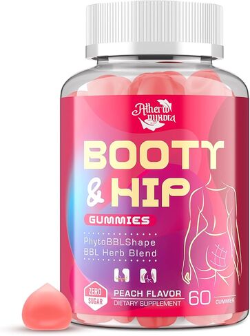 Booty Gummies for Women - BBL Gummies - Herbal Blend with Aguaje, Fenugreek, Kwao Krua, Wild Yam, Blessed Thistle, Vitamin C & Zinc - Delicious Peach Flavor in Saudi Arabia