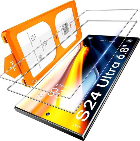 LϟK [2+2] for Samsung Galaxy S24 Ultra Screen Protector Tempered Glass+Camera Lens Protector [Mil-Grade Shatterproof] Dusting-Install Frame 0 Bubbles Drop-Proof HD Film for S24 Ultra 6.8" in Kuwait