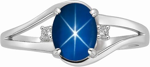 Sterling Silver Star Sapphire Ring, Oval Lab Created Gemstone, Promise Ring with Cz Diamonds, Blue And Pink Star Sapphire Ring in Saudi Arabia