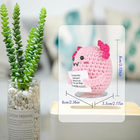 SZMDLX Positive Crocheted Potato Cucumber,Handmade Funny Support Cute Knitting Encouragement Knitted with Positive Notes Keychain Christmas Home Office Decor Party Decoration Décor Friend in Kuwait