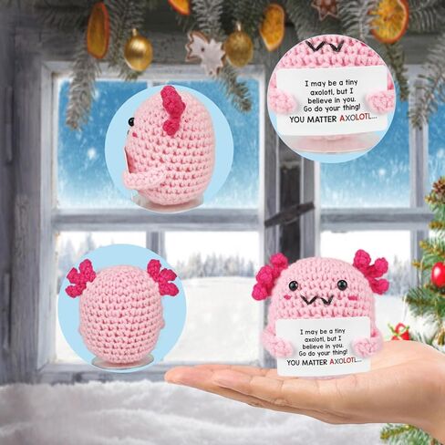 SZMDLX Positive Crocheted Potato Cucumber,Handmade Funny Support Cute Knitting Encouragement Knitted with Positive Notes Keychain Christmas Home Office Decor Party Decoration Décor Friend in Kuwait