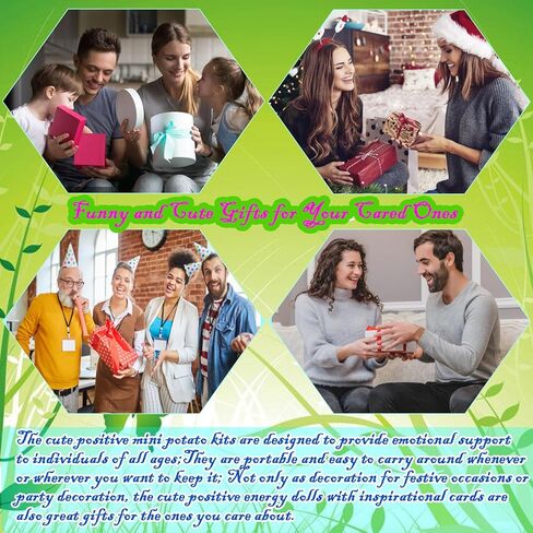 SZMDLX Positive Crocheted Potato Cucumber,Handmade Funny Support Cute Knitting Encouragement Knitted with Positive Notes Keychain Christmas Home Office Decor Party Decoration Décor Friend in Kuwait