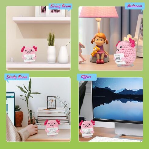 SZMDLX Positive Crocheted Potato Cucumber,Handmade Funny Support Cute Knitting Encouragement Knitted with Positive Notes Keychain Christmas Home Office Decor Party Decoration Décor Friend in Kuwait