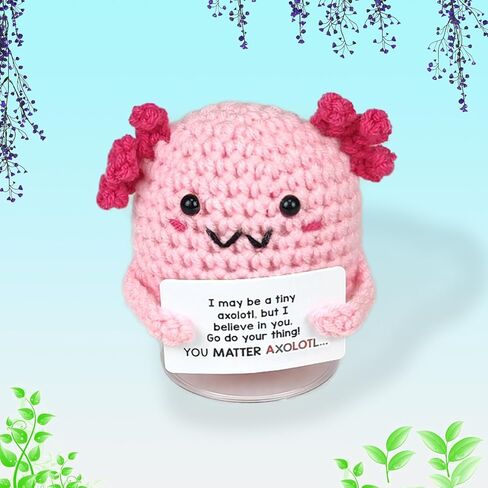 SZMDLX Positive Crocheted Potato Cucumber,Handmade Funny Support Cute Knitting Encouragement Knitted with Positive Notes Keychain Christmas Home Office Decor Party Decoration Décor Friend in Kuwait