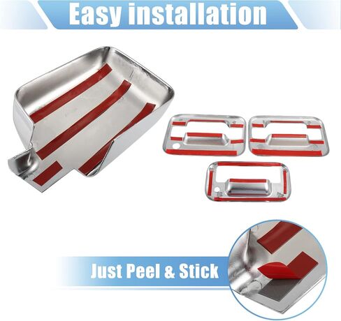 X AUTOHAUX Car Exterior Chrome Plated Mirror Cover, 4 Door Handle Cover, Tailgate Cap Overlay for Lincoln Mark LT 2006-2008, for Ford F150 2004-2008 in Saudi Arabia