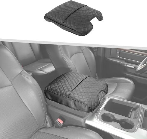 Jimen for Ram Armrest Cover, Car Center Console Cushion Pad Compatible with Dodge Ram 1500/2500/3500 2010-2017 (Black) in Saudi Arabia