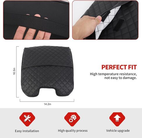 Jimen for Ram Armrest Cover, Car Center Console Cushion Pad Compatible with Dodge Ram 1500/2500/3500 2010-2017 (Black) in Saudi Arabia