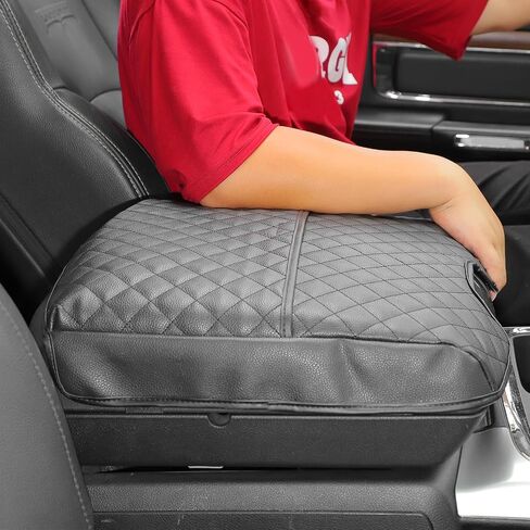 Jimen for Ram Armrest Cover, Car Center Console Cushion Pad Compatible with Dodge Ram 1500/2500/3500 2010-2017 (Black) in Saudi Arabia