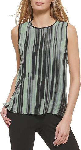 DKNY Women's Sleeveless Zip-Closure Crew Neck Top in Saudi Arabia