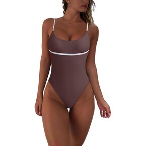 Geluboao نساء مثير بلوك كتلة مفتوحة الظهر بدلة الاستحمام قطعة واحدة صفيق عالي قطع ثونغ السباحة in Kuwait