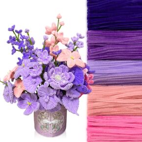 Peryiter 500 Pieces Pipe Cleaners Chenille Stems 12 Inch Craft Supplies Bulk for DIY Art and Craft Projects Creative Gift Wrapping Party Decorations(Pink Flower,12 Inch) in Kuwait