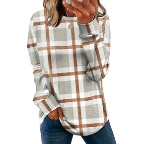WIHOLL Sweatshirt for Women Crewneck Long Sleeve Shirts Curved Hem Lightweight Sweaters Fall Clothes 2025 in Kuwait