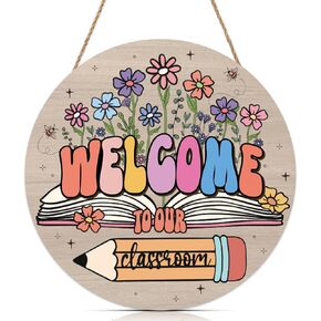 Celestdeco 3D Classroom Door Wreath,Welcome to Our Classroom Sign,Teacher Door Sign,Welcome Back to School Decor Pencil Book,First Day of School Wall Decoration for Kindergarten Preschool Playroom in Saudi Arabia