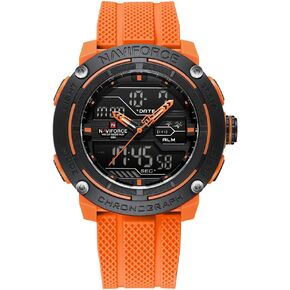 NAVIFORCE 5ATM Waterproof Sport Watches for Men Silicone Band Quartz Analog Digital Alarm Clock Chronograph Luminous Wristwatch in Kuwait