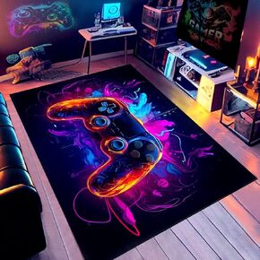 Cool Gaming Rug, 2.6’X5.2’ Gamer Rug Boys Room Decor, Gamepad Controller Player Carpet, Non-Slip Decoration in Game Area, Controller Game Carpet for Rooms and Sofas in Saudi Arabia