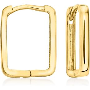 مجموعة نقية من Ross-Simons Italian 14kt صفراء الذهب مربع Huggie أقراط in Kuwait